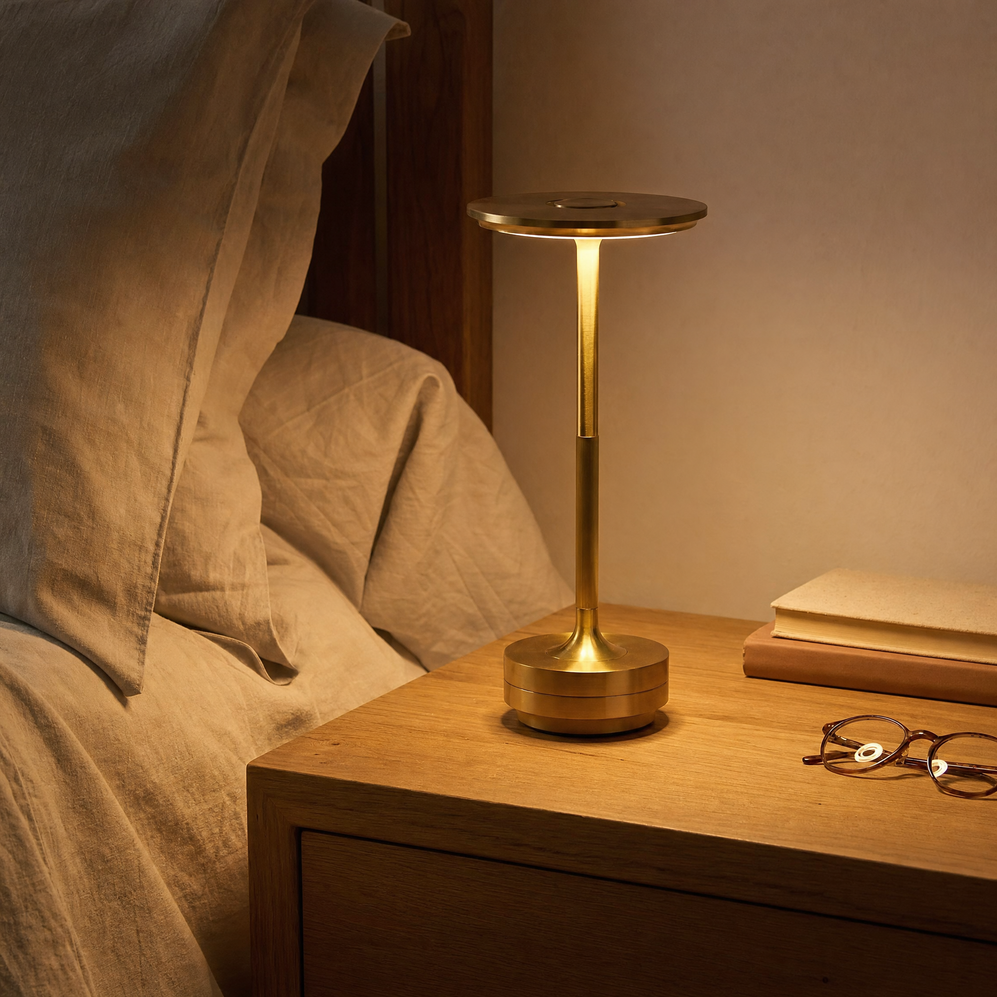 USB Dish Lamp - bedside nightstand lifestyle