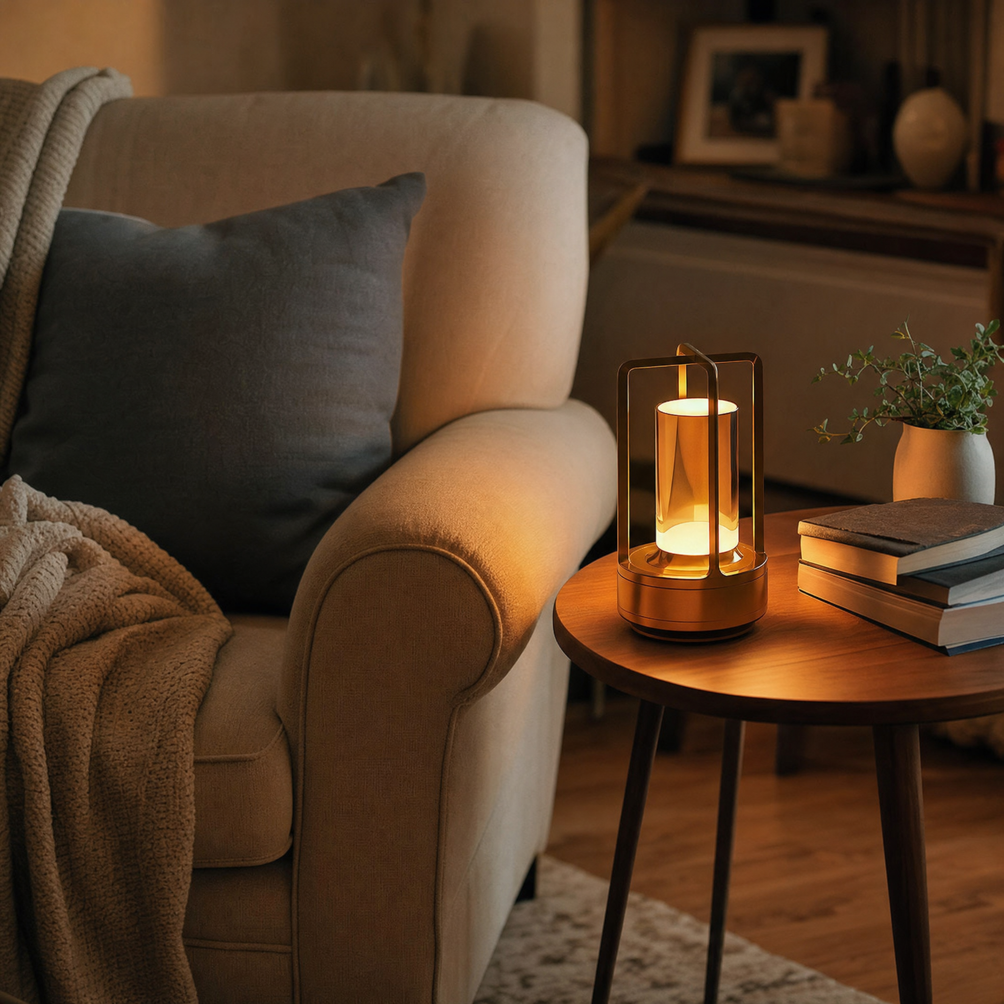 Portable Lantern Lamp - living room reading nook lifestyle