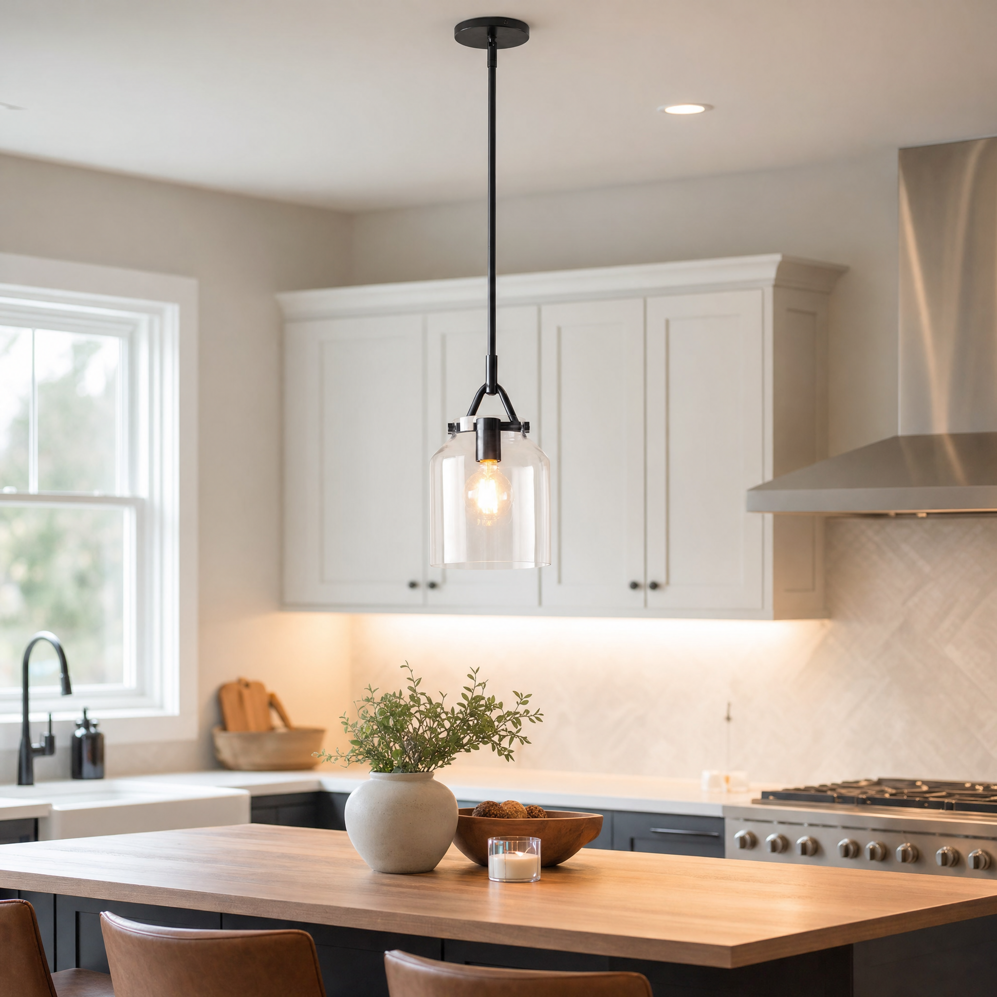 Hanton Nordic Metal Pendant Light - kitchen island lifestyle