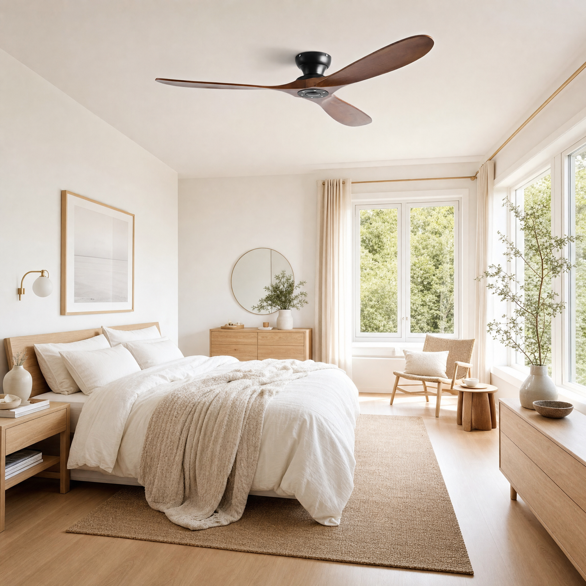 Scandinavian Wood Fan - hygge bedroom lifestyle