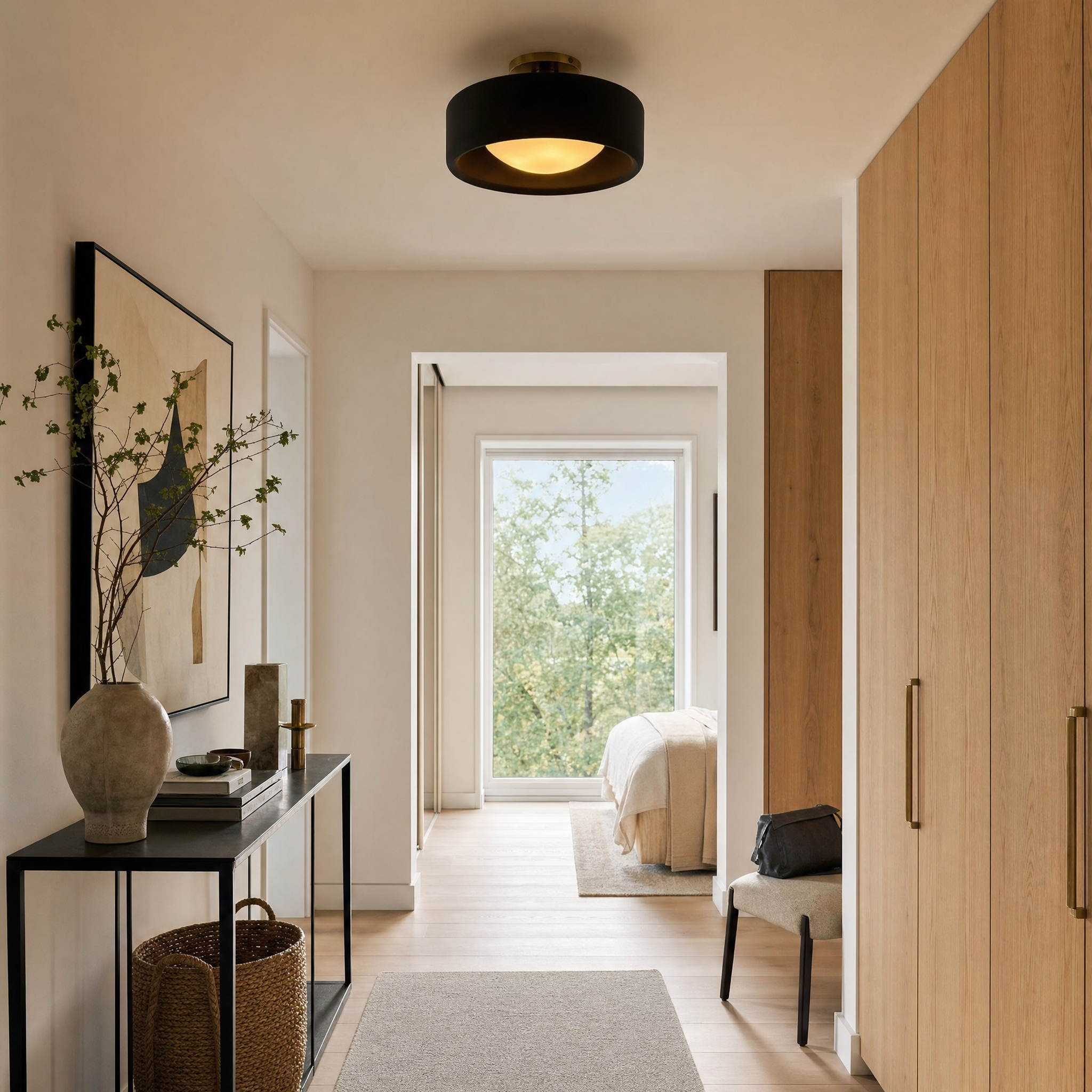 Cerova Porcelain Flush Mount - hallway lifestyle