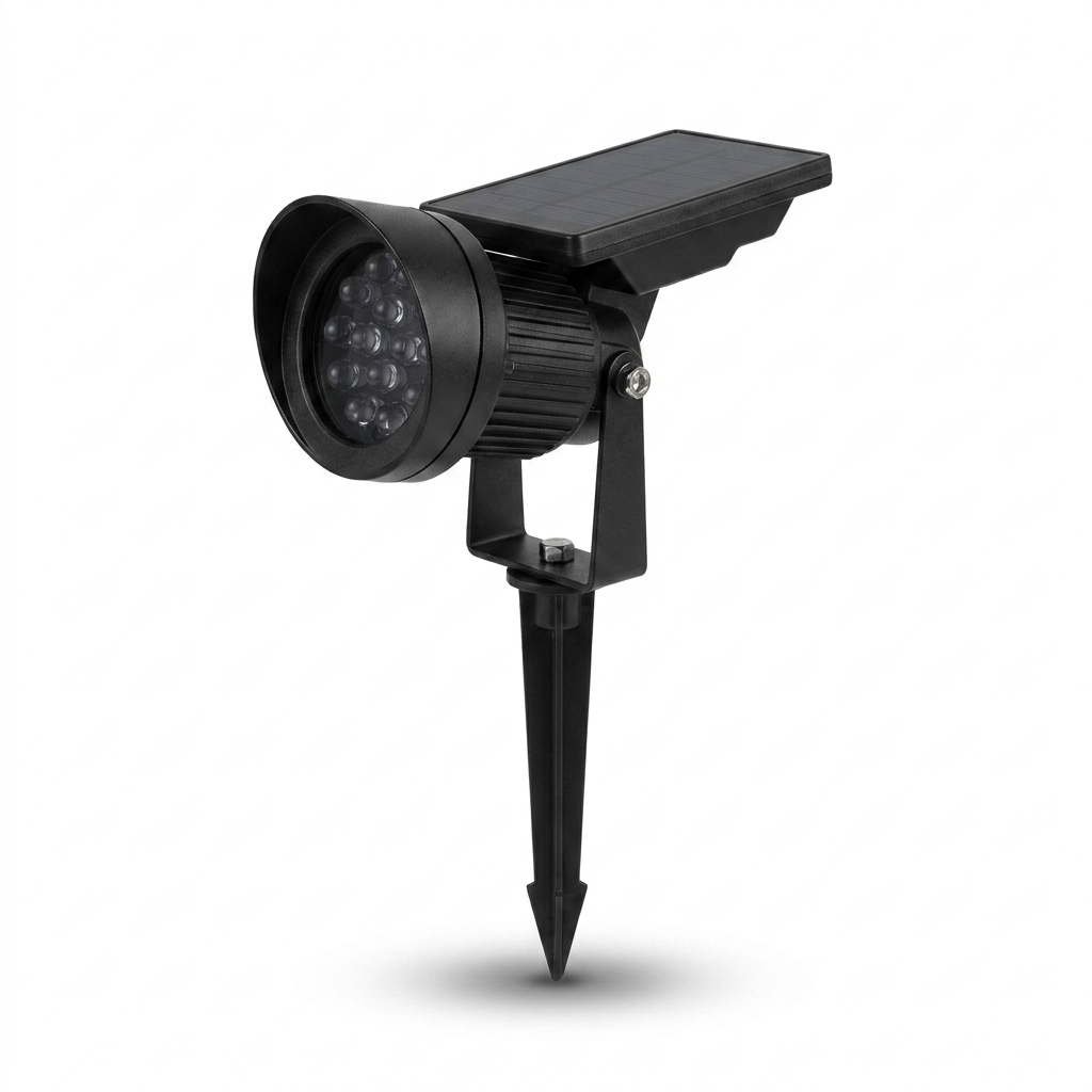 Waterproof LED Solar Multi-zoom Spot Light - studio white