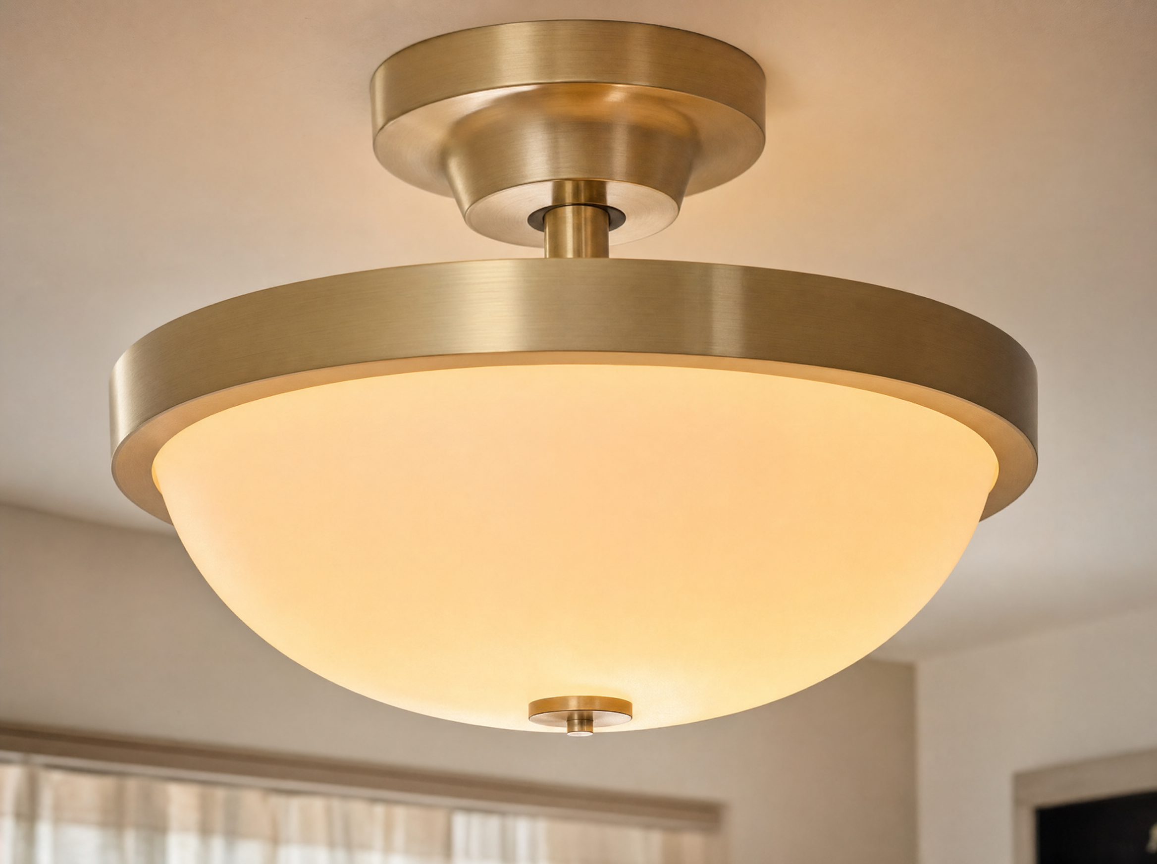 Ceiling Lights - brass semi-flush mount