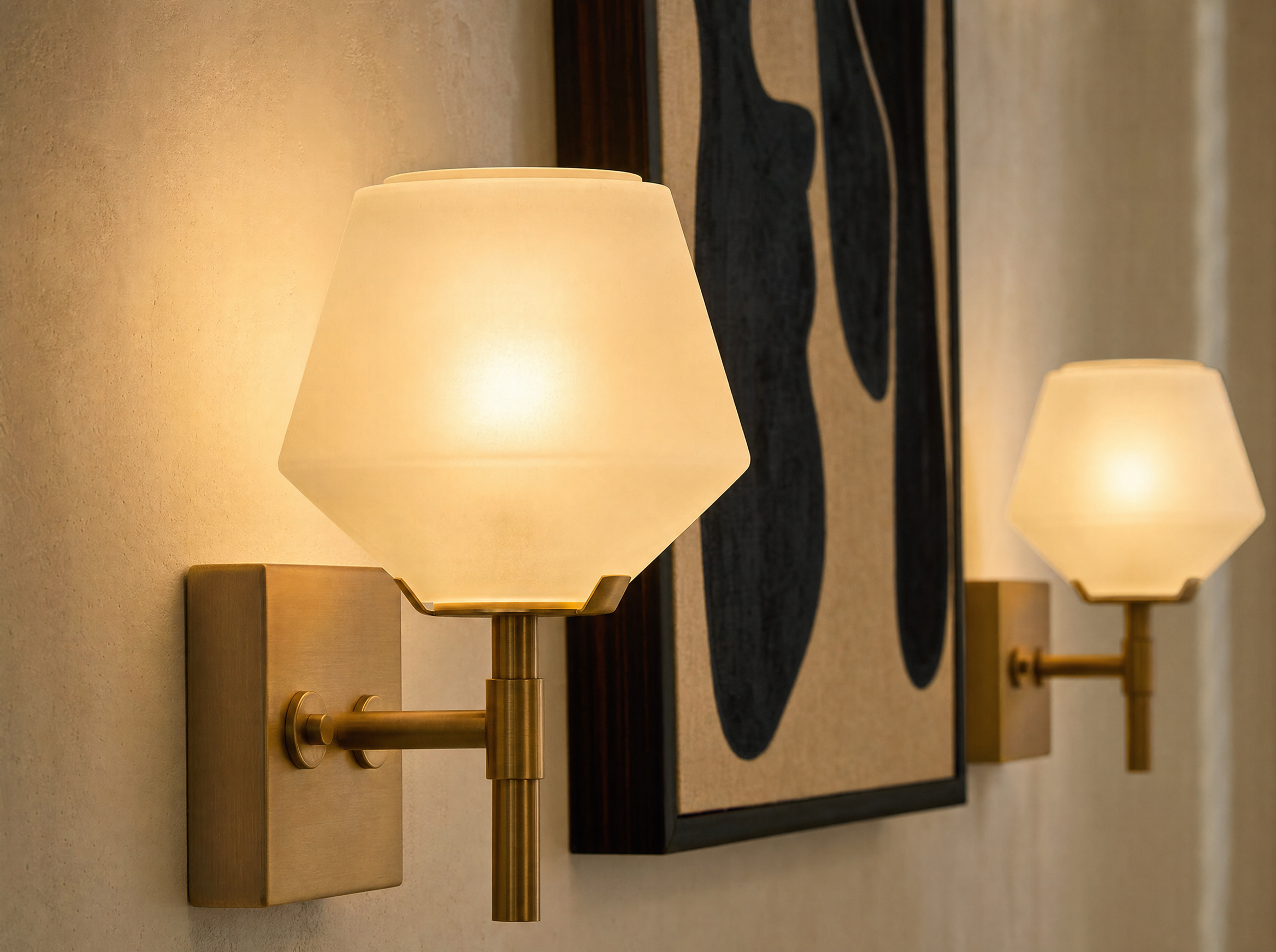 Wall Lights - matching brass wall lights close-up