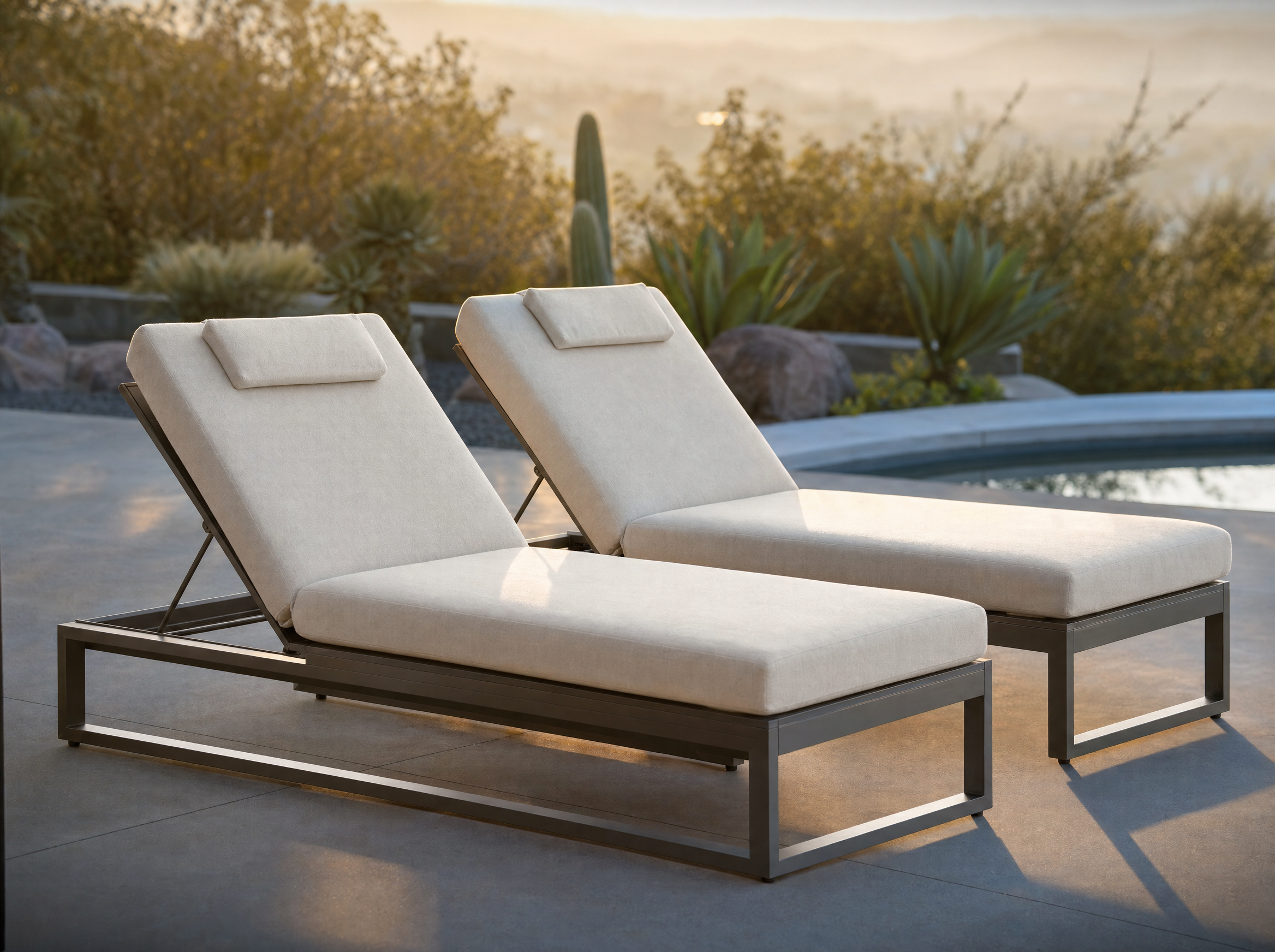 Outdoor Chaise Lounges - matching chaise lounges hero