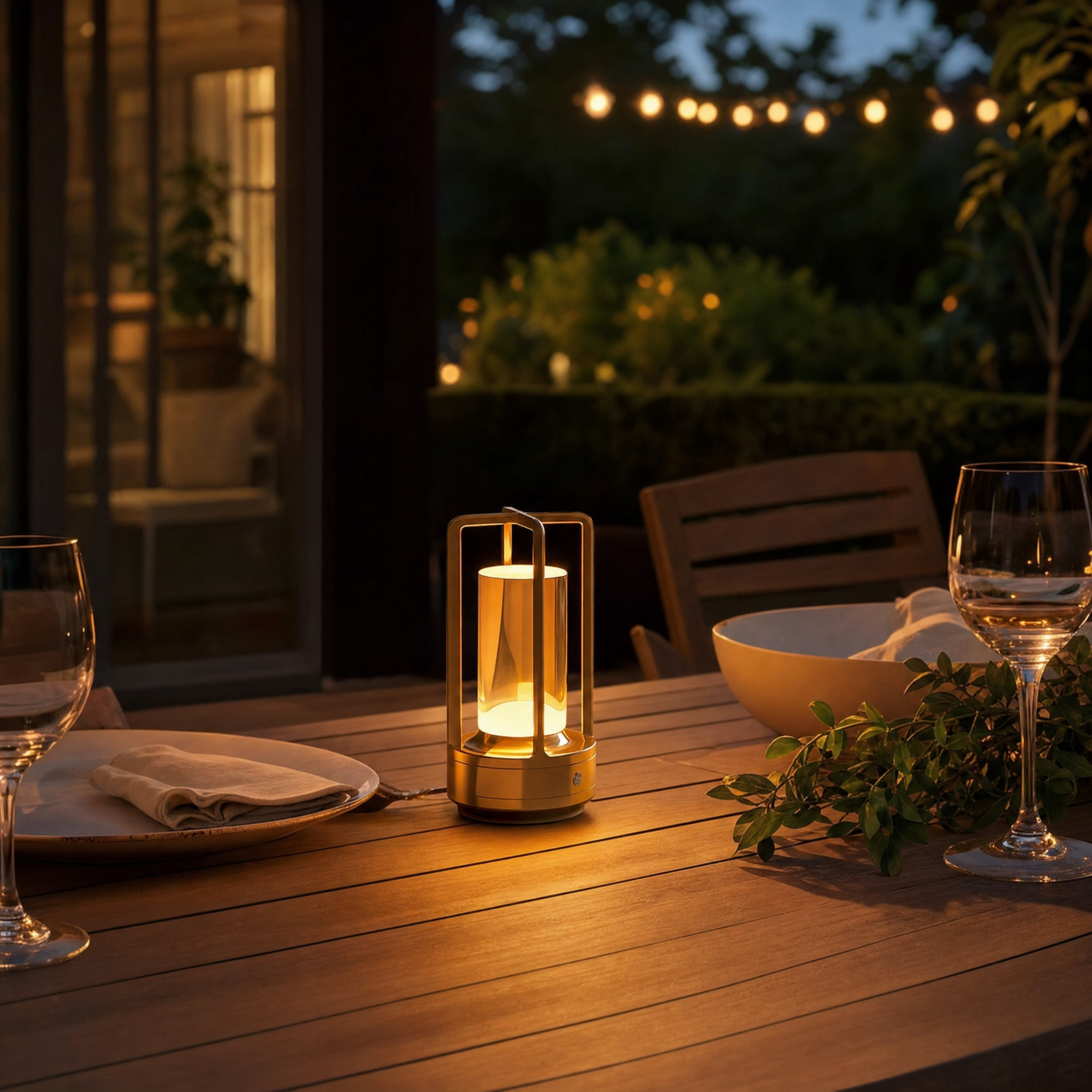 Portable Lantern Cordless Table Lamp - patio dusk lifestyle