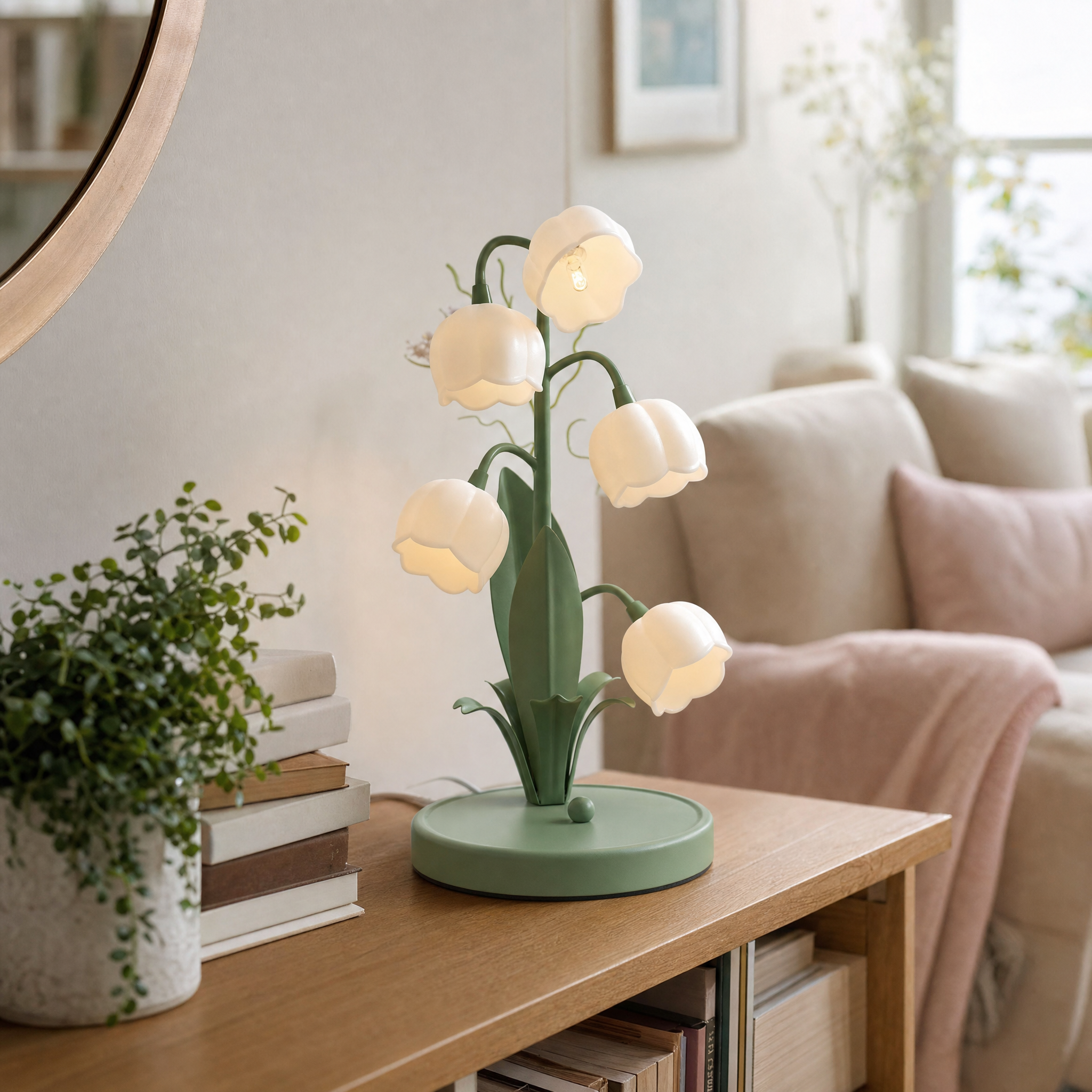 Bell Orchid Lamp - living room console lifestyle