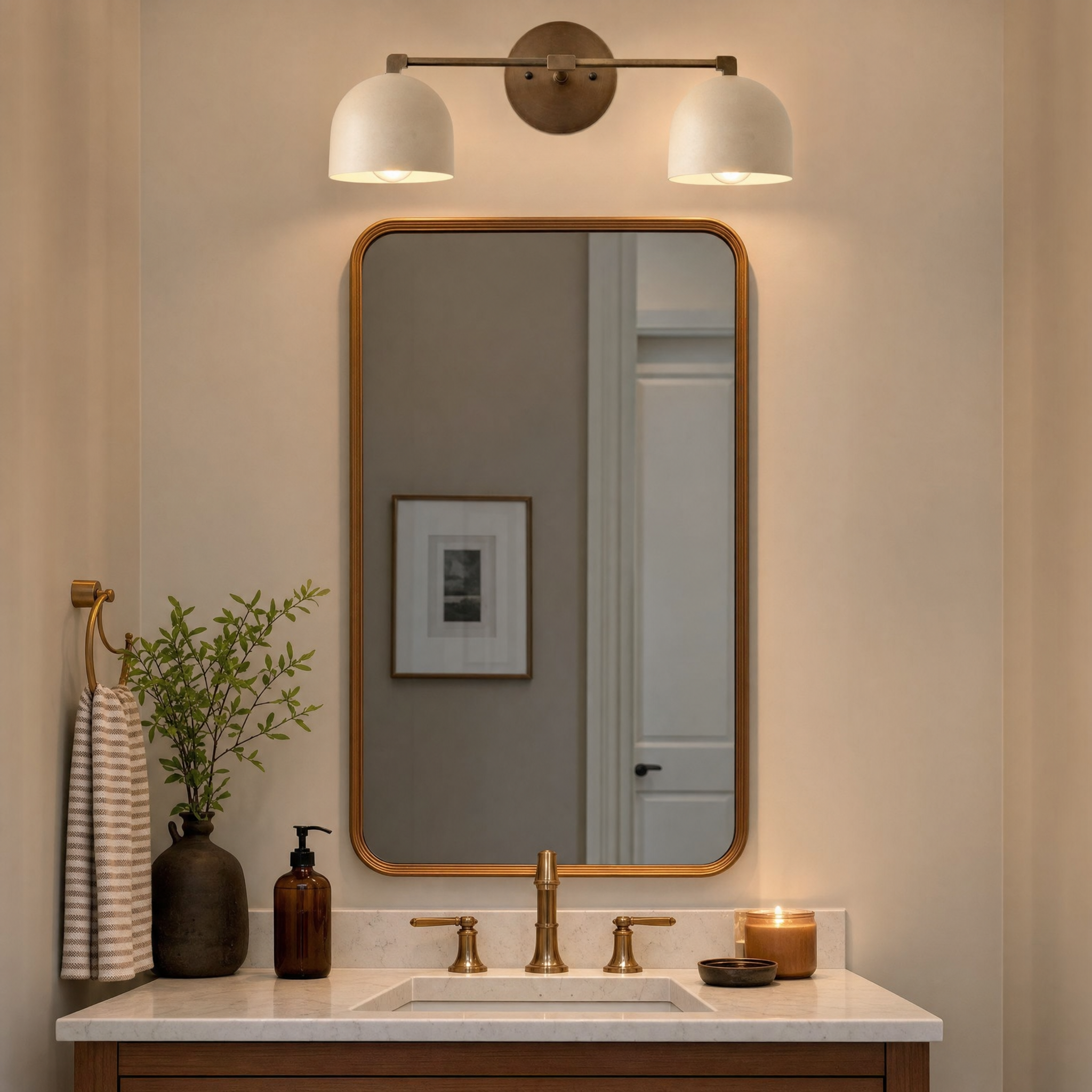 Metio Dome Vanity Light - powder room lifestyle