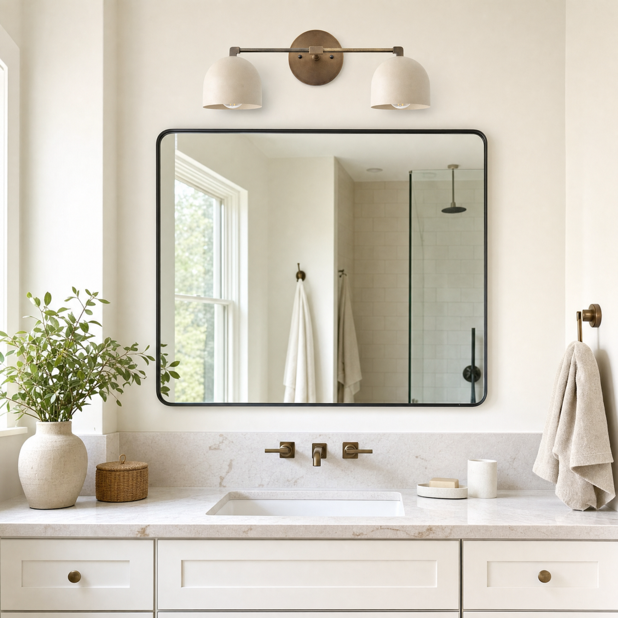 Metio Dome Vanity Light - bathroom lifestyle