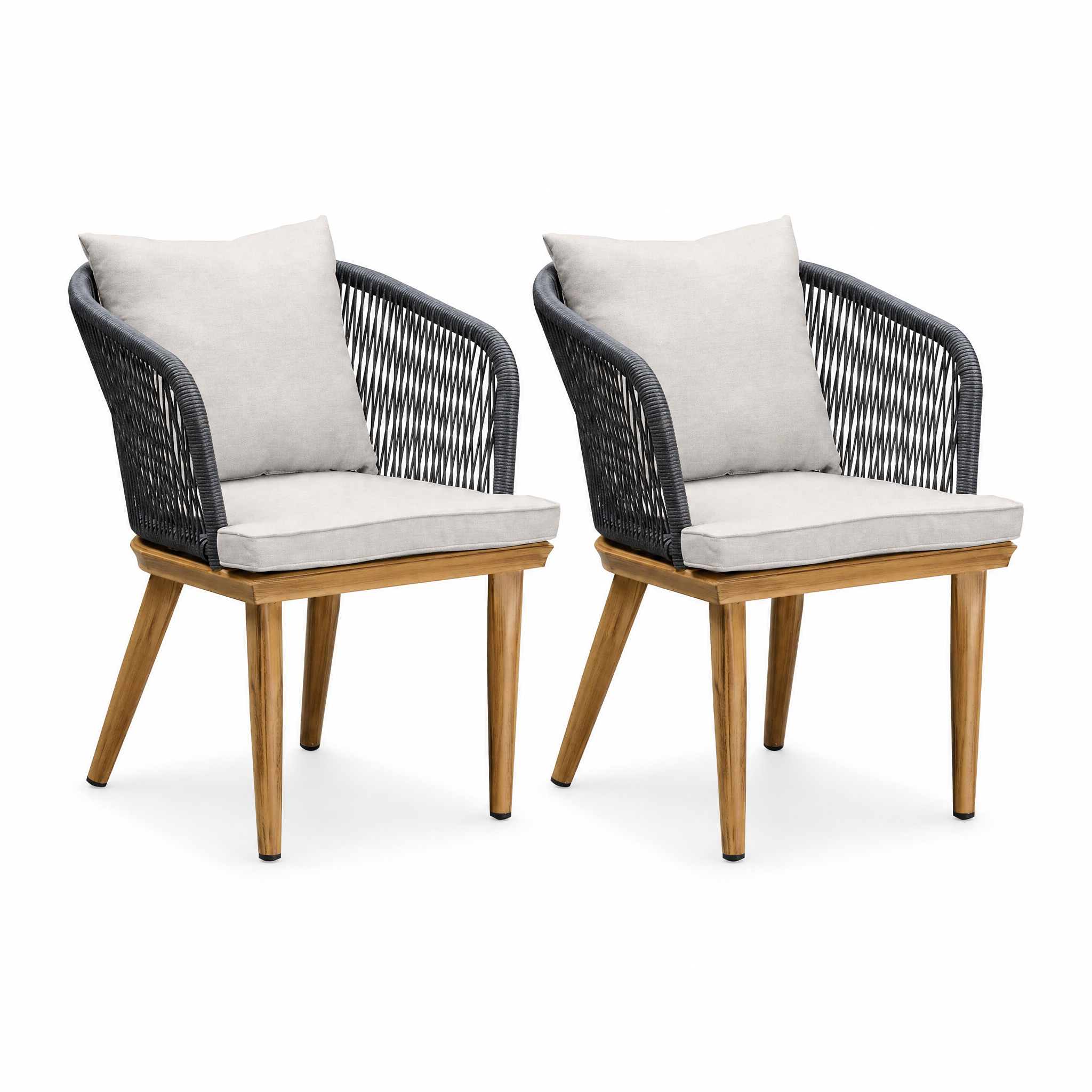 Wicker patio bistro chair set on white background