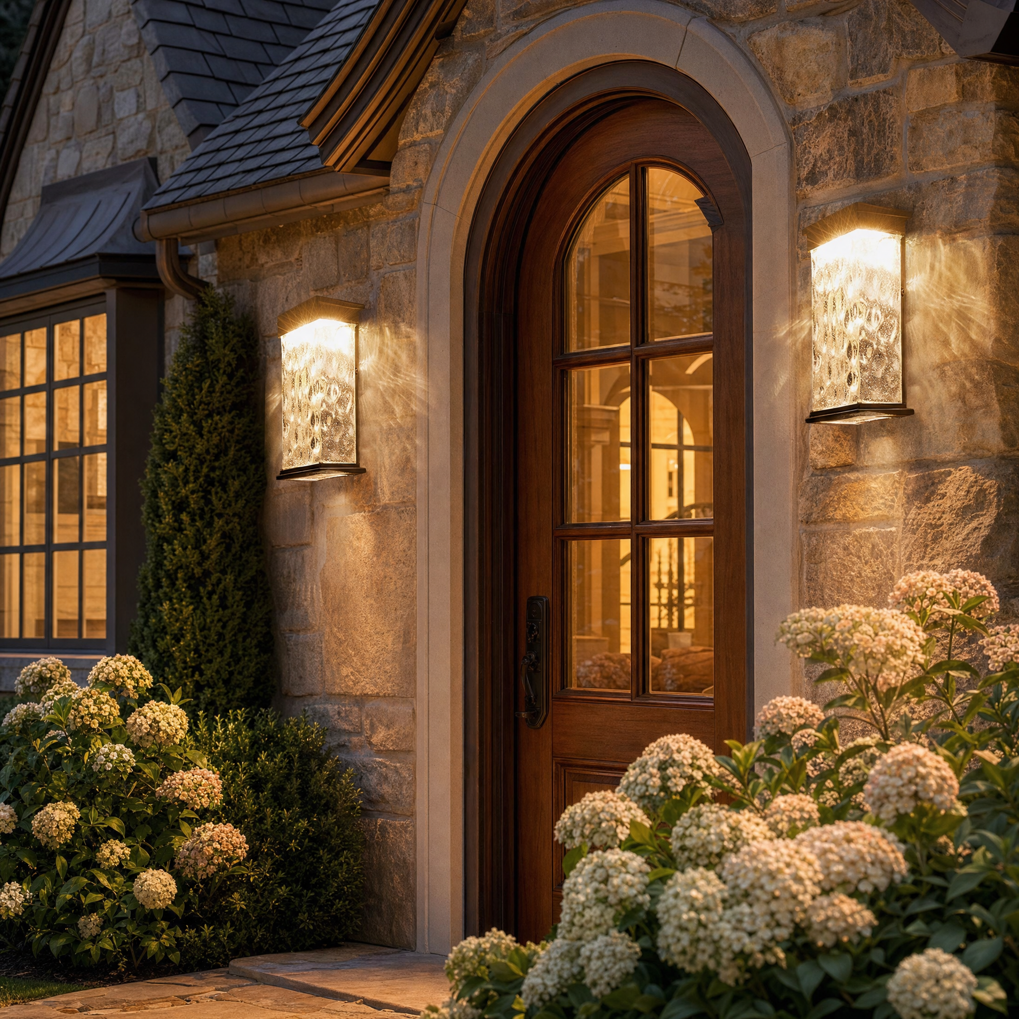 Rectangle Water Wave Porch Light lifestyle