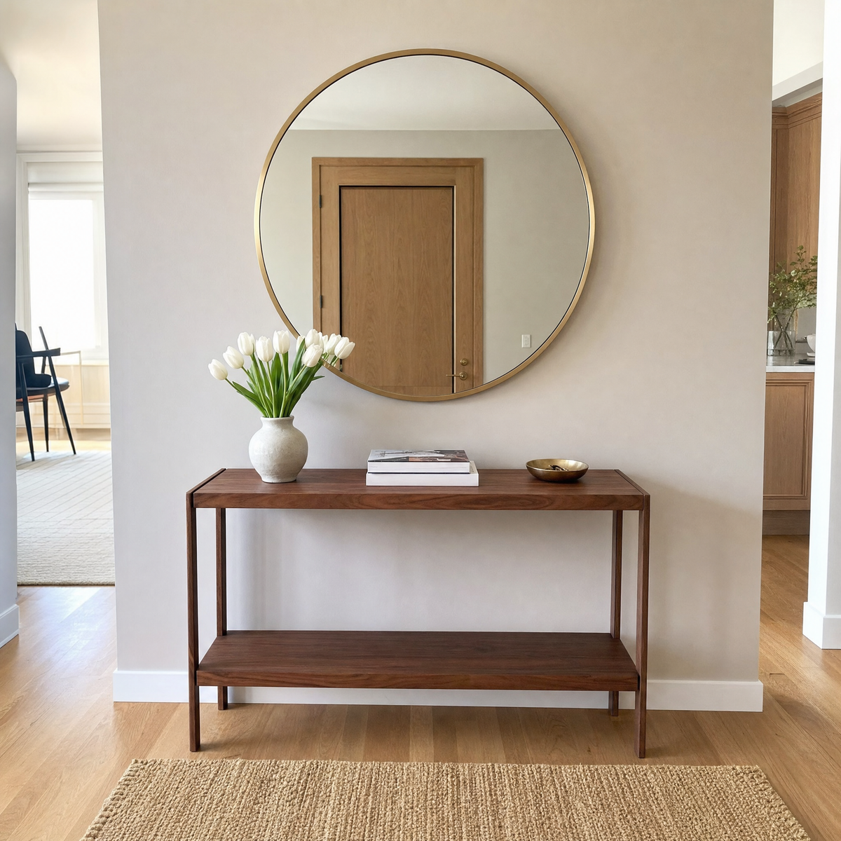Customer review photo - round mirror entryway
